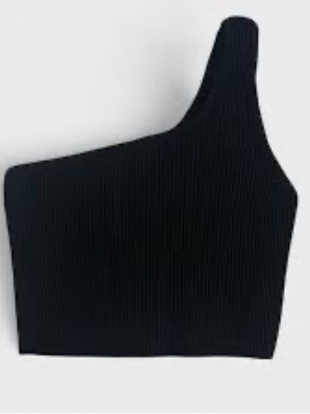 Aritzia Babaton Sculpt Knit One-Shoulder Cropped Tank - Black Size XXS